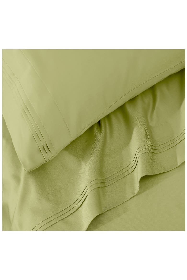 Solid 600 Thread Count Egyptian Cotton Sateen Set of 2 Pillowcases, Alternate, color, OLIVE GREEN