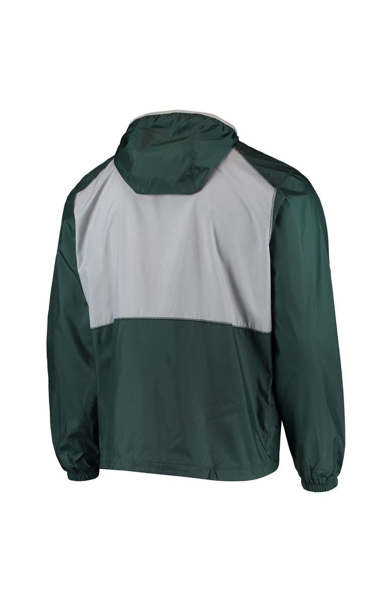 Columbia Men's Columbia Green/Gray Michigan State Spartans Flash Forward Hoodie Full-Zip Lightweight Windbreaker, Alternate, color, 