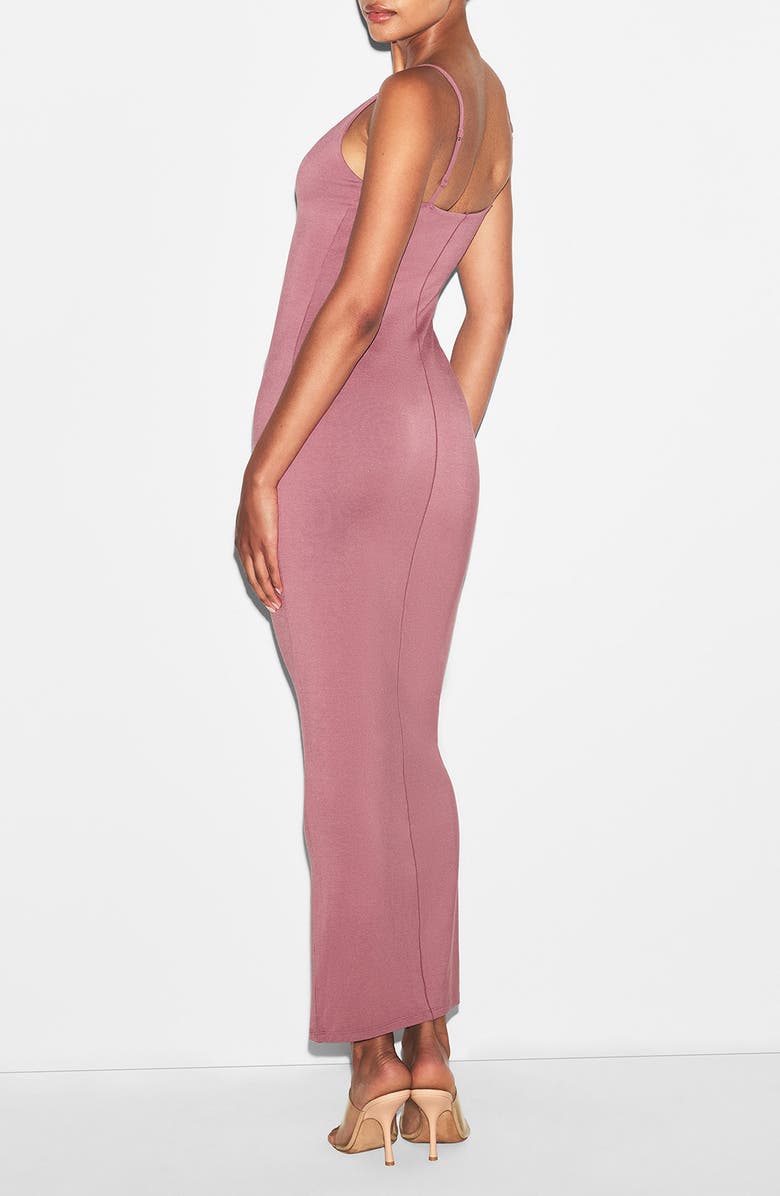 SKIMS Smooth Lounge Scoop Neck Long Dress, Alternate, color, Redwood