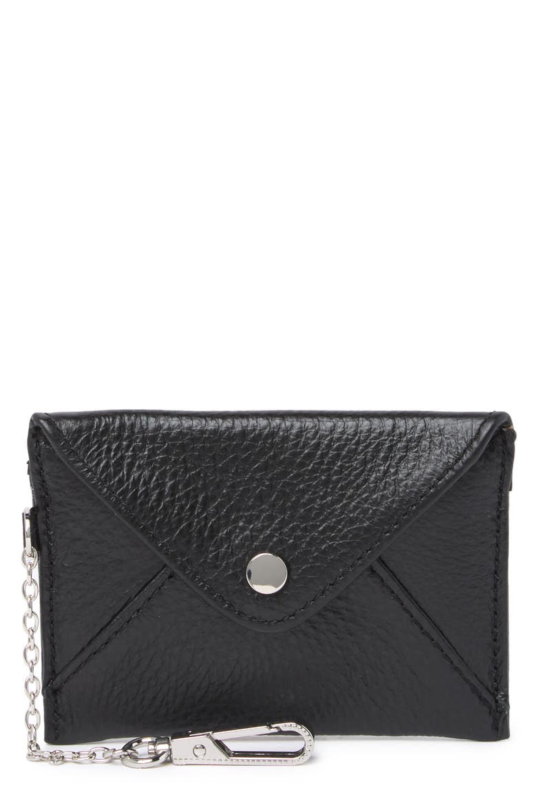 Ashley Leather Pouch, Main, color, BLACK W/ SILVER
