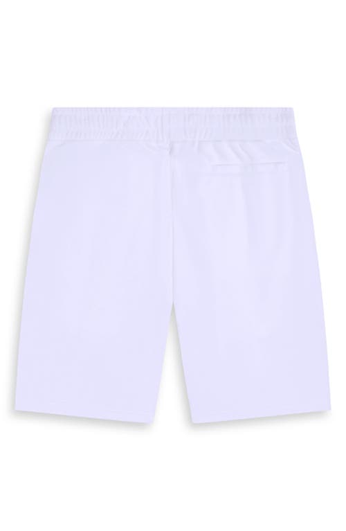 Bugatchi Cotton Blend French Terry Drawstring Shorts In White