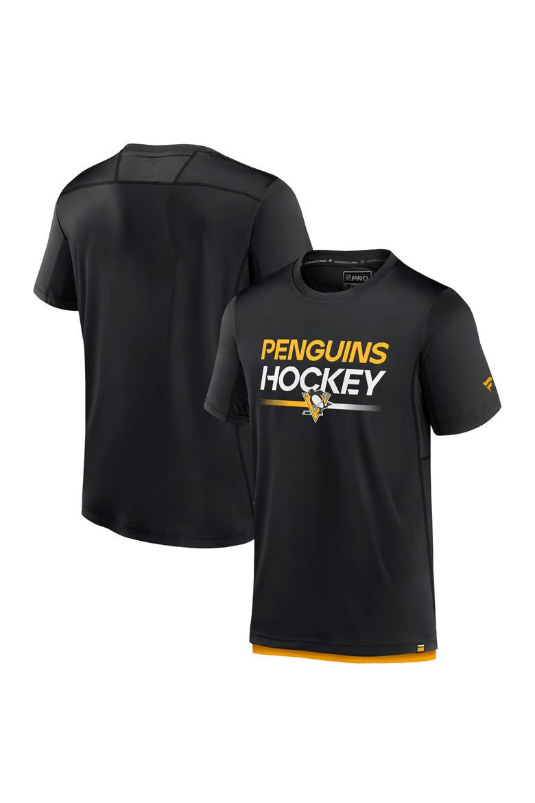 Men's Fanatics Branded  Black Pittsburgh Penguins Authentic Pro Tech T-Shirt, Main, color, Black