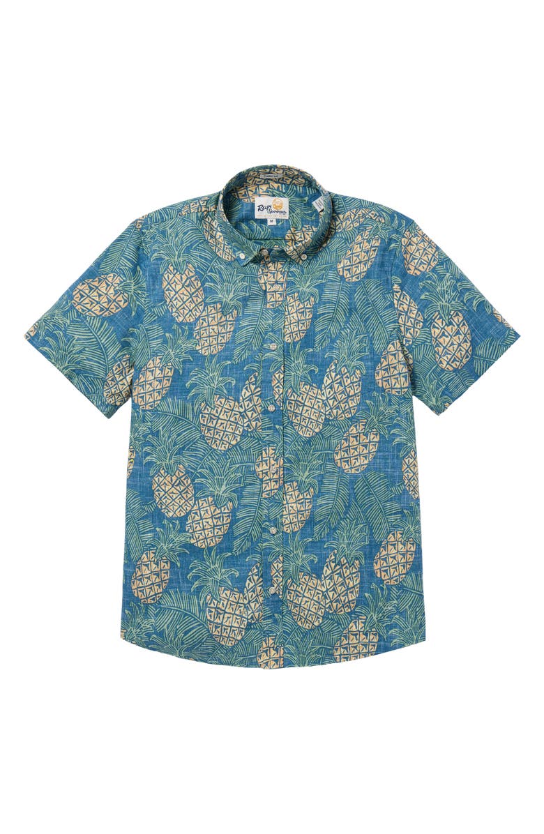 Reyn Spooner Piña Colada Tailored Fit Short Sleeve Button-Down Shirt, Main, color,