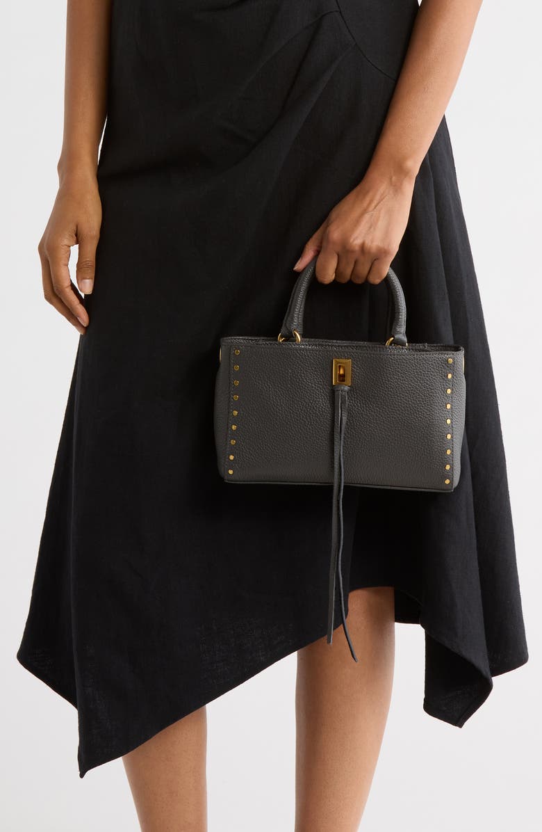 Rebecca Minkoff Darren Top Handle Leather Crossbody Bag, Alternate, color, Shadow