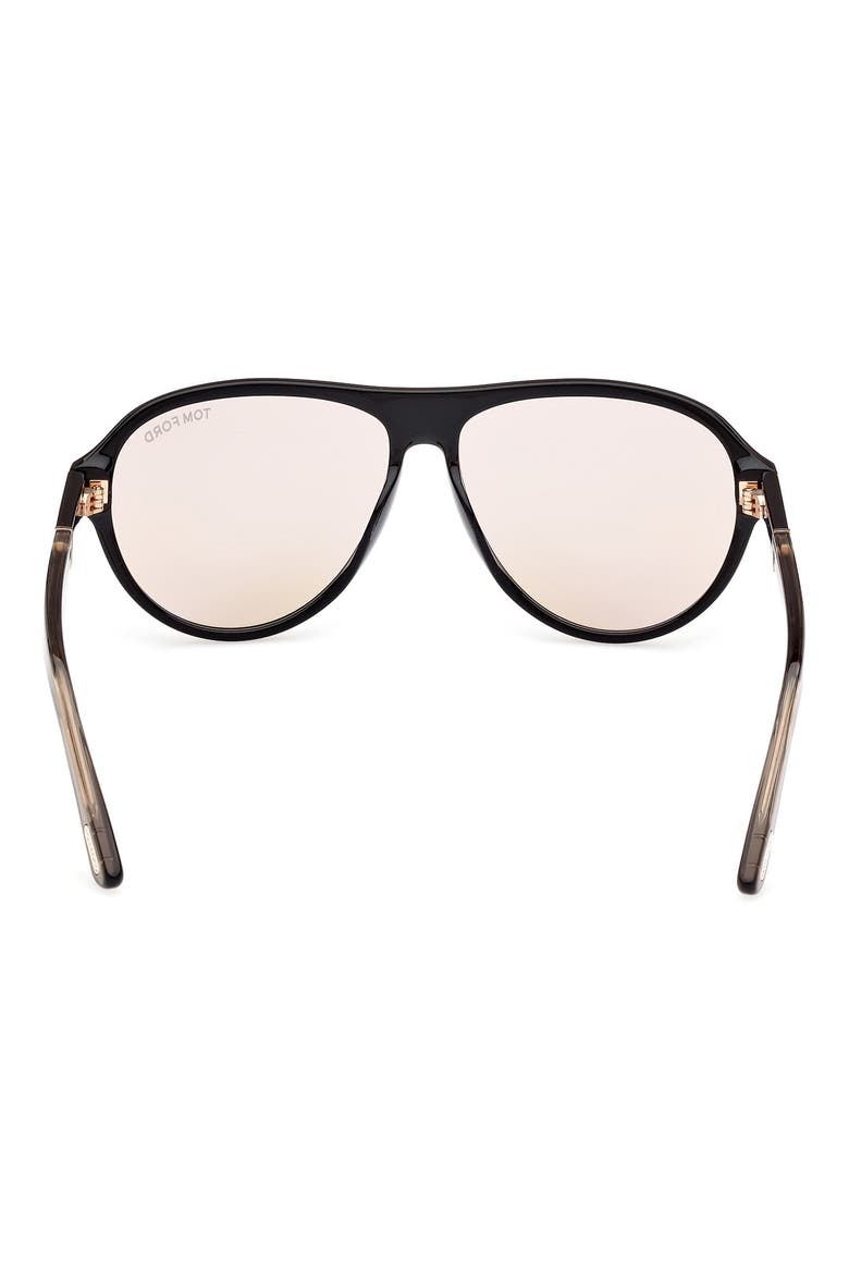 Quincy 59mm Pilot Sunglasses, Alternate, color, BLACK / ECO / OYSTER / T LOGO