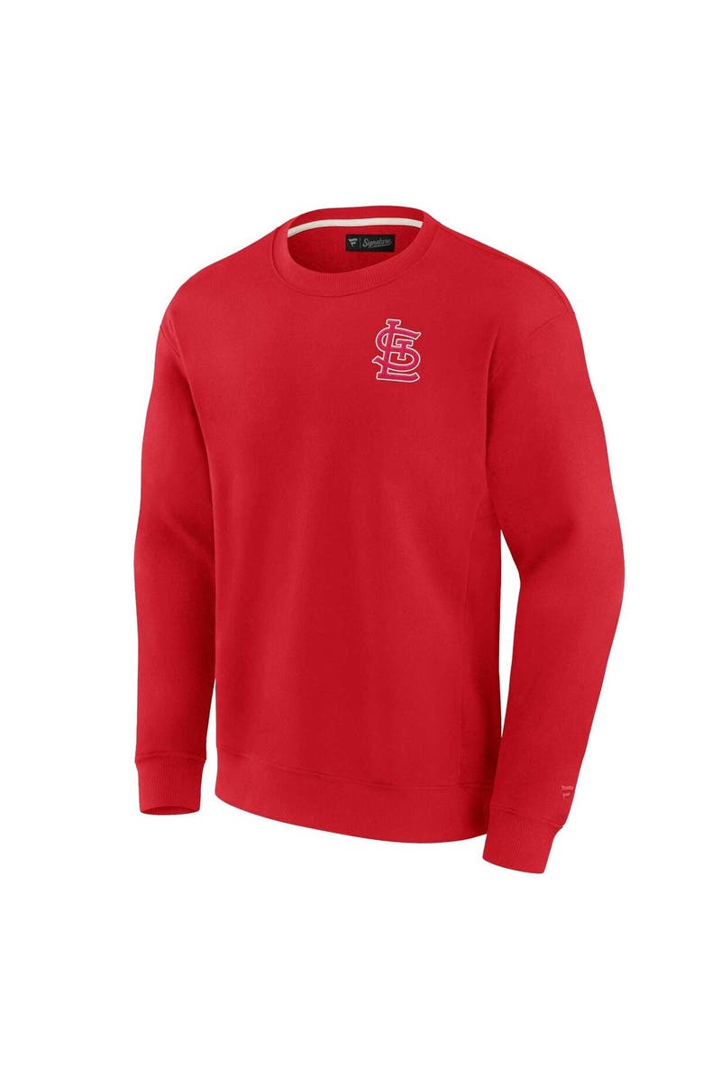 Fanatics Signature Unisex Fanatics Signature Red St. Louis Cardinals Super Soft Pullover Crew Sweatshirt, Alternate, color, Red