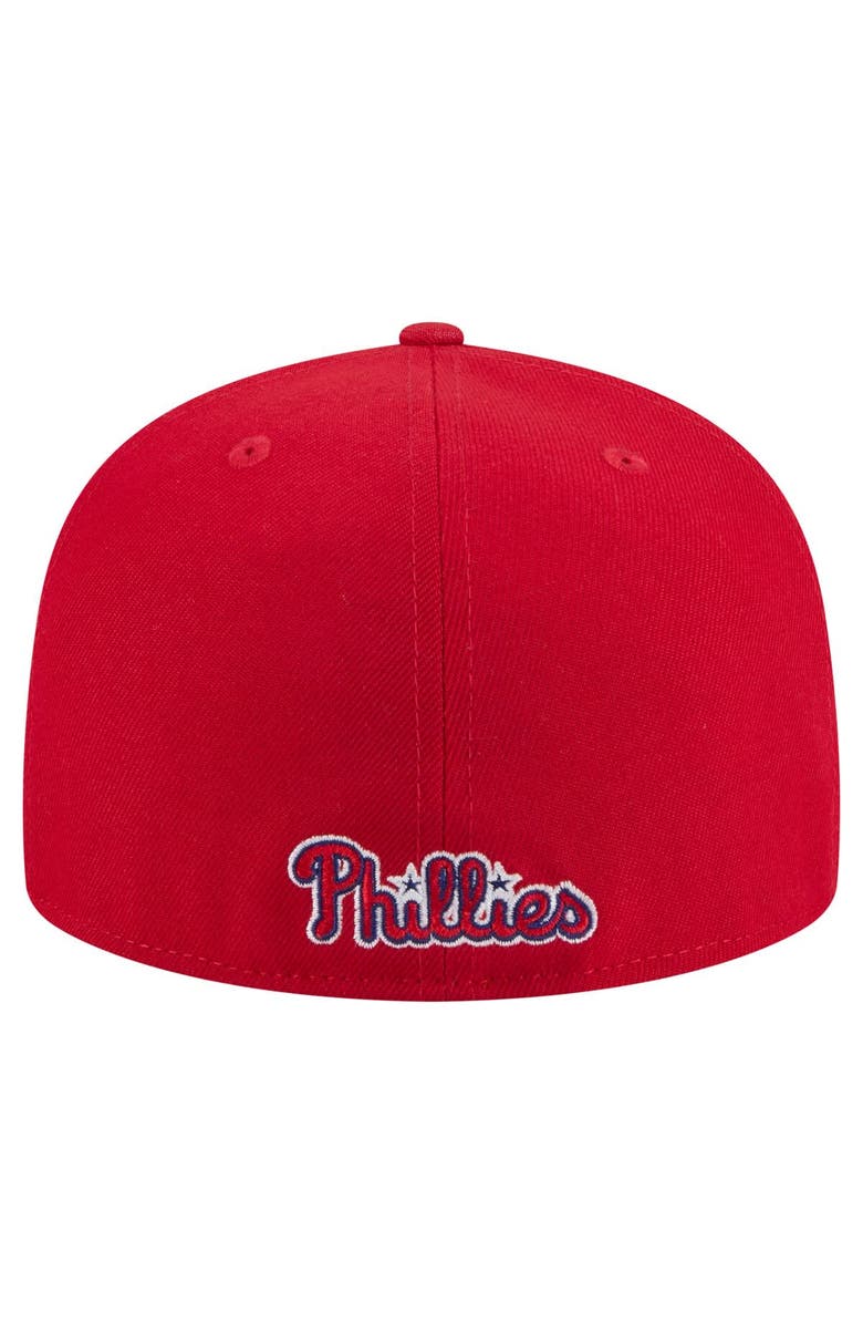 New Era Men's New Era Red Philadelphia Phillies Overlap 59FIFTY Fitted Hat, Alternate, color, Red