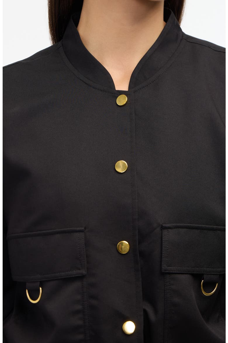 Cropped Bomber Jacket, Alternate, color, BLACK