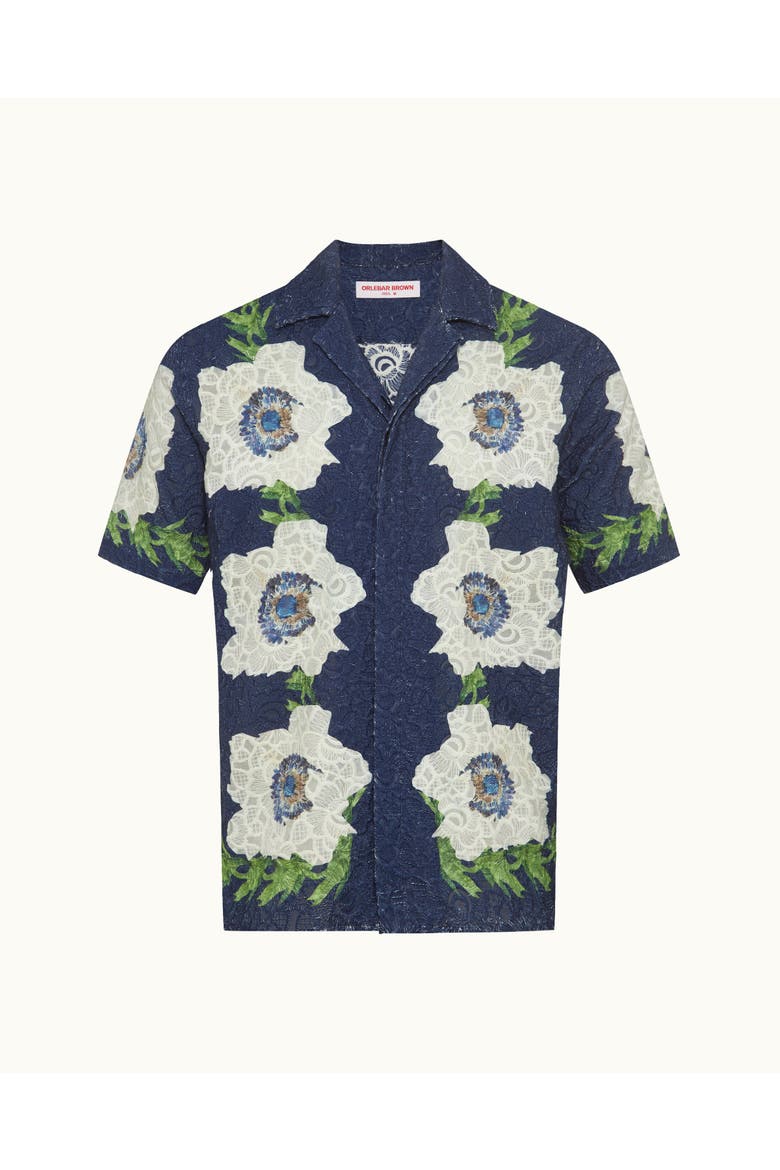 Maitan Broderie Relaxed-Fit Shirt, Alternate, color, Night Iris