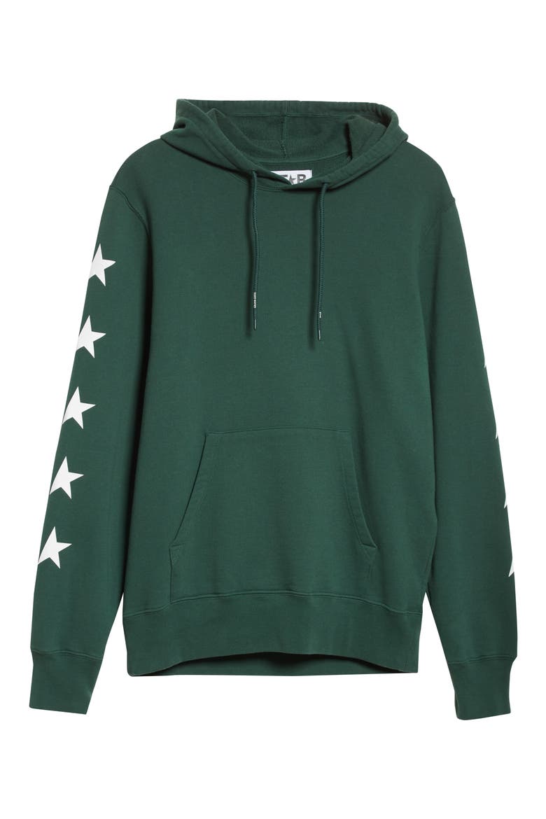 Men's Star Cotton Graphic Hoodie, Alternate, color, BRIGHT GREEN/ WHITE
