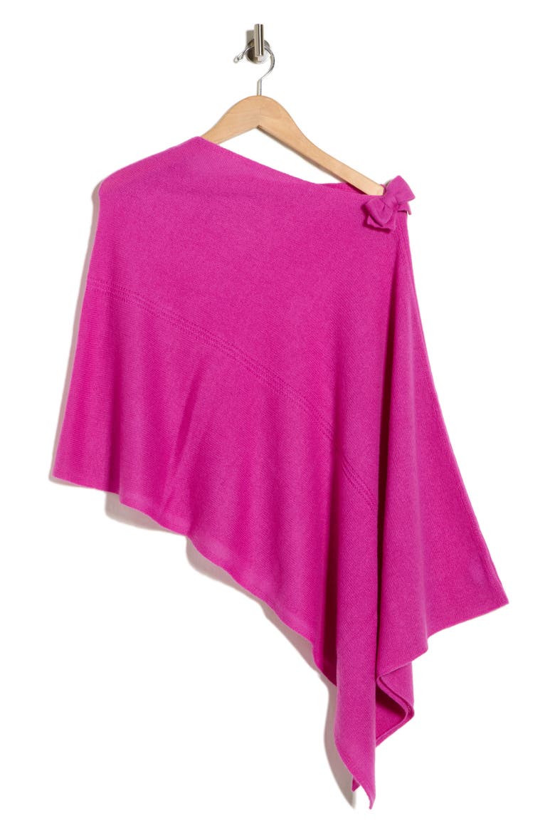 Cashmere Bow Poncho, Alternate, color, VERY BERRY