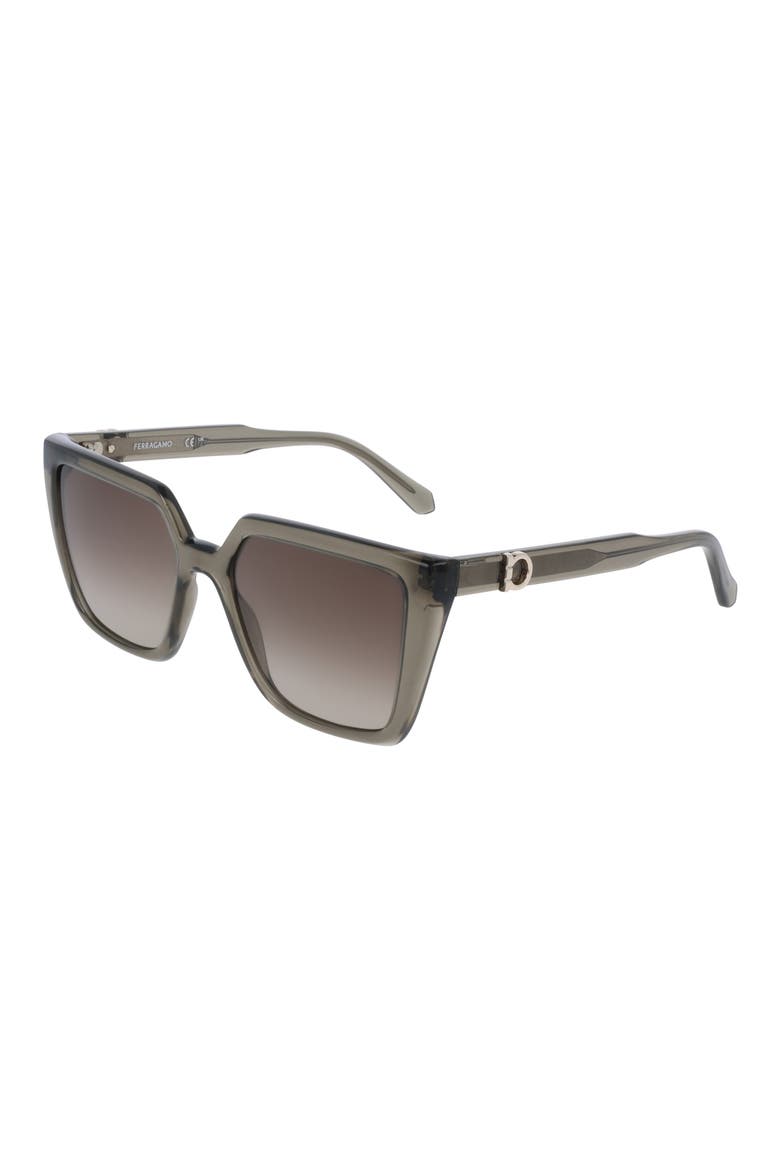 54mm Modified Rectangular Sunglasses, Alternate, color, TRANSPARENT KHAKI