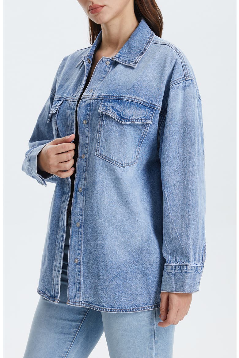 Oversize Denim Shirt Jacket, Alternate, color, LOFTY