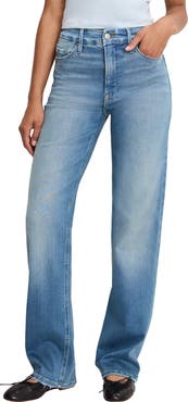 Good American Soft-Tech Good True Relaxed Straight Leg Jeans