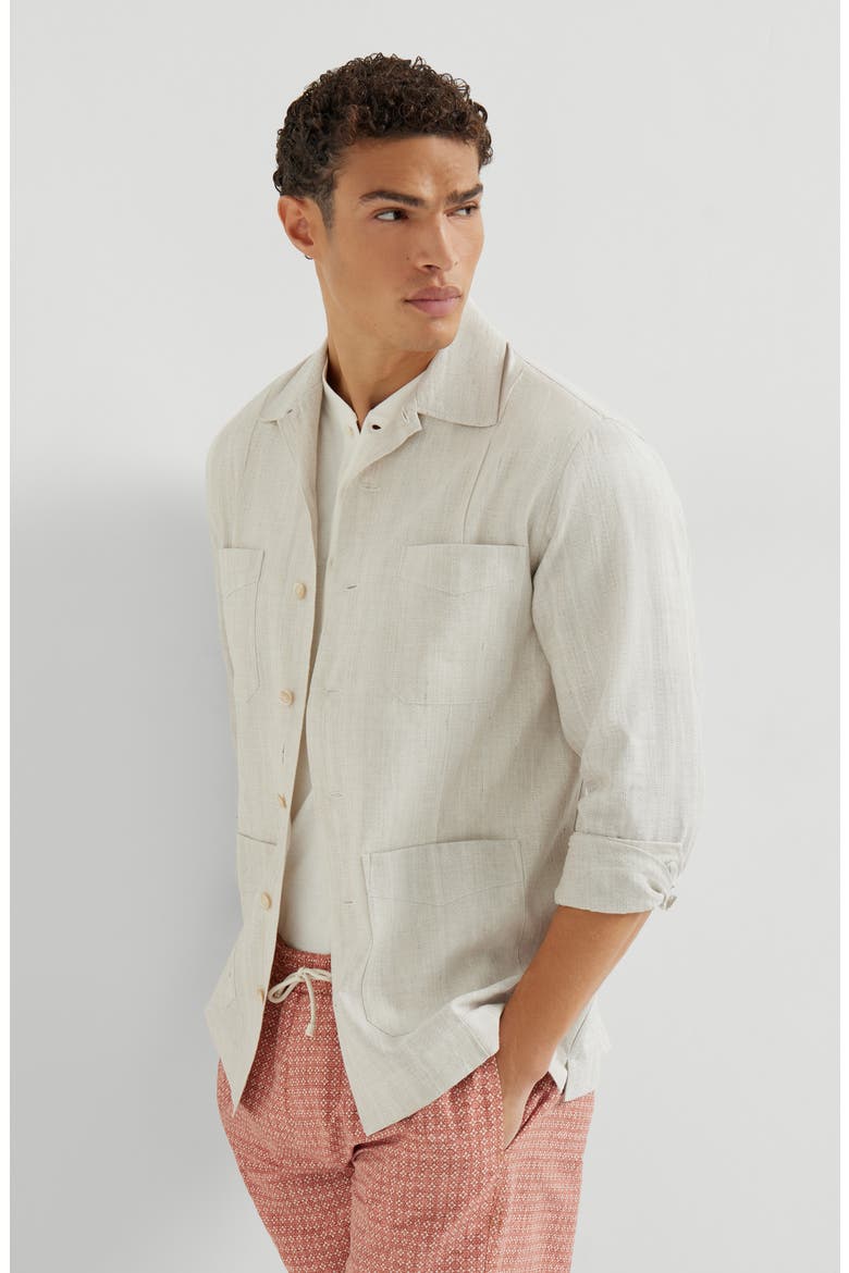 Cotton and linen guayabera, Alternate, color, Rope