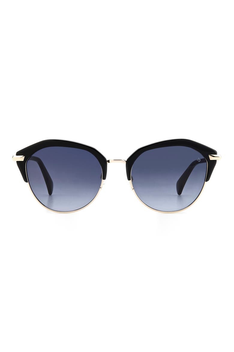 55mm Gradient Round Sunglasses, Main, color, BLACK/ GREY SHADED