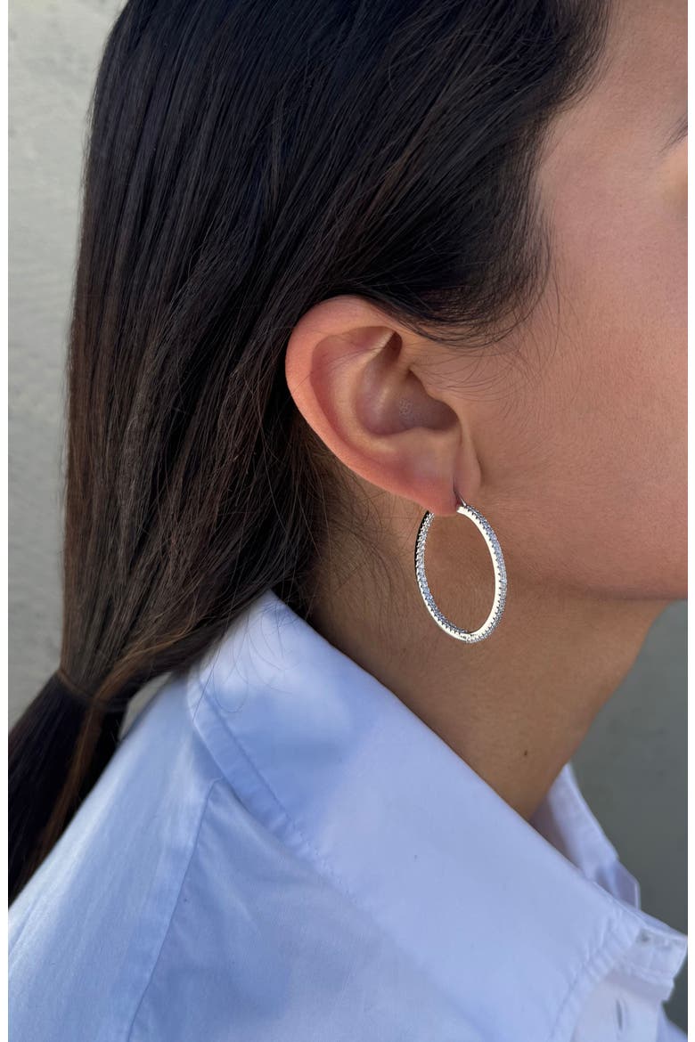 Set of 2 Assorted Infinity Hoop Earrings, Alternate, color, SILVER