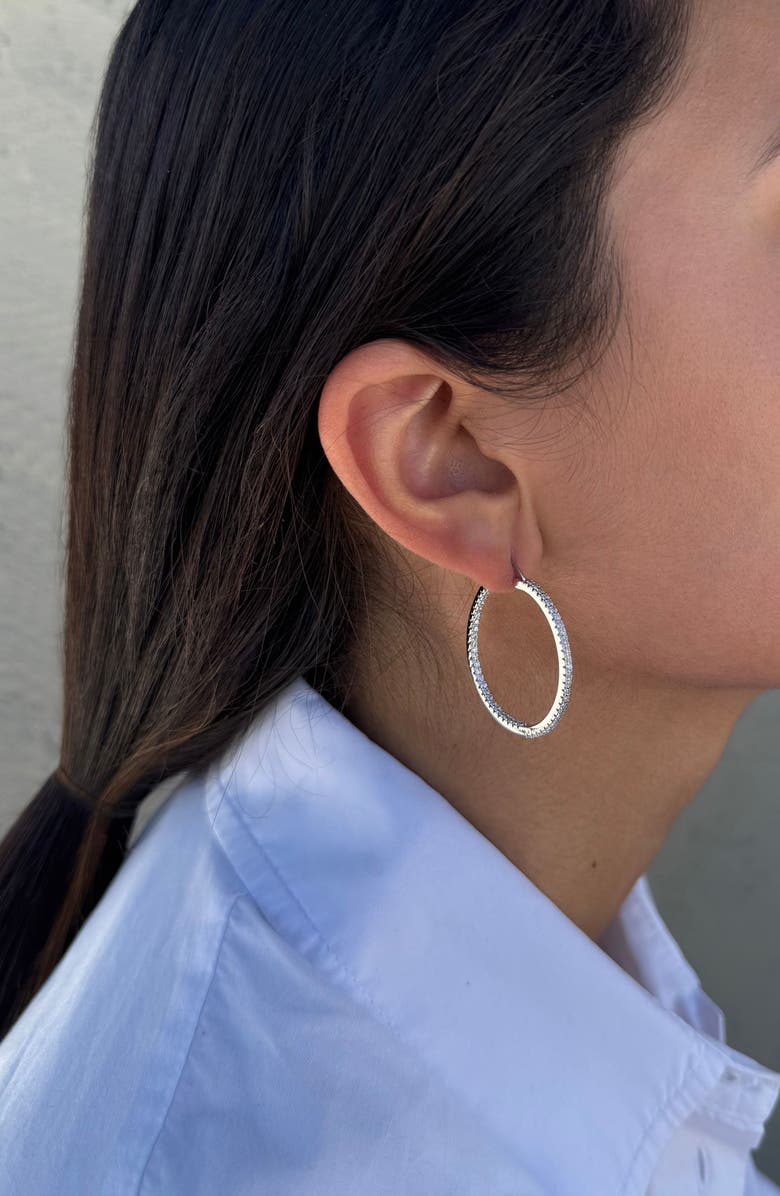 Adornia Set of 2 Assorted Infinity Hoop Earrings, Alternate, color, Silver