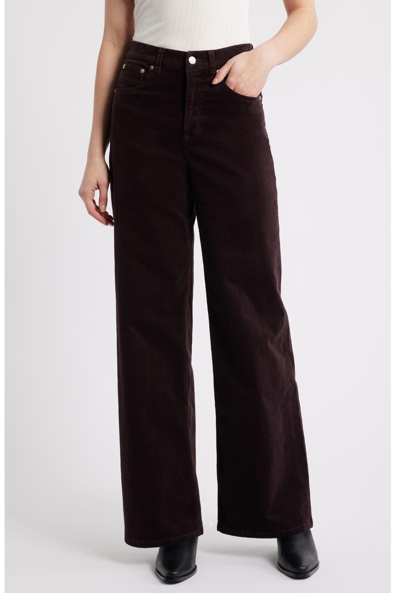 High Waist Wide Leg Corduroy Pants, Main, color, TRUFFLE BROWN