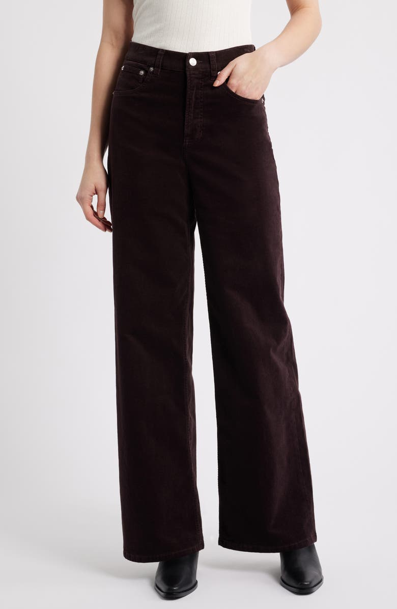 SPANX<sup>®</sup> High Waist Wide Leg Corduroy Pants, Main, color, Truffle Brown