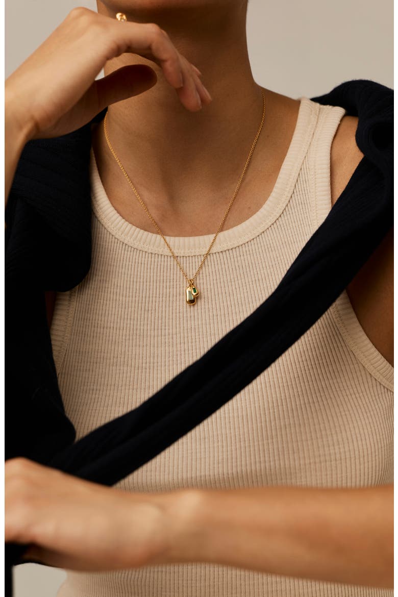 Molten Stone Bean Pendant Necklace, Alternate, color, GOLD
