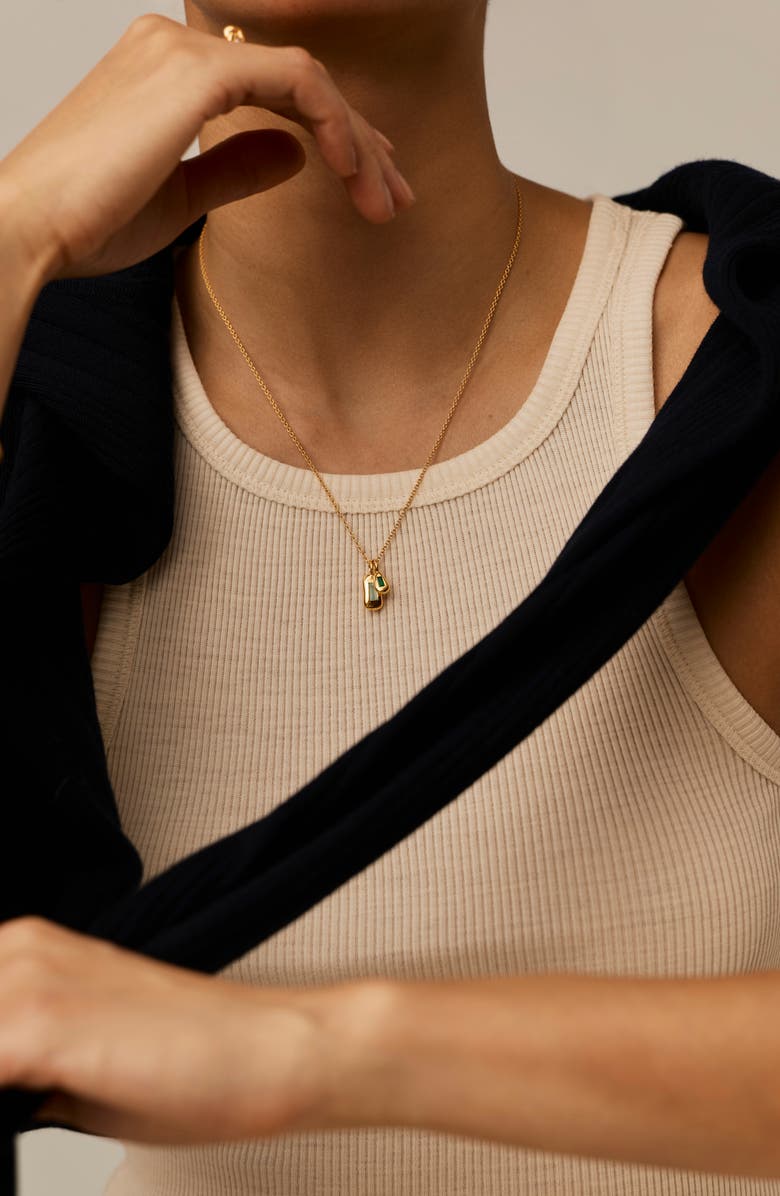 Missoma Molten Stone Bean Pendant Necklace, Alternate, color, Gold