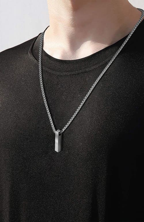 Van Heusen Vertical Bar Pendant Necklace In Silver