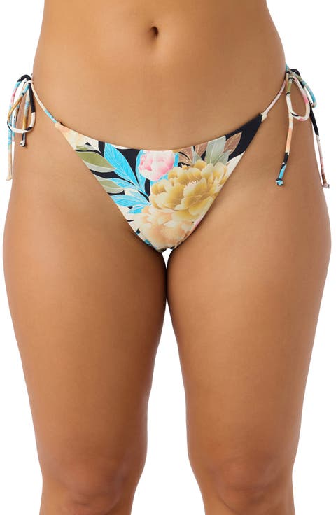 Mikah Floral Lucky Bay Side Tie Bikini Bottoms