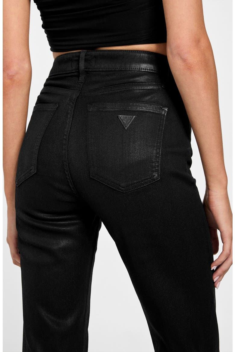 Sexy High Waist Coated Flare Jeans, Alternate, color, JBLACK-BLACK