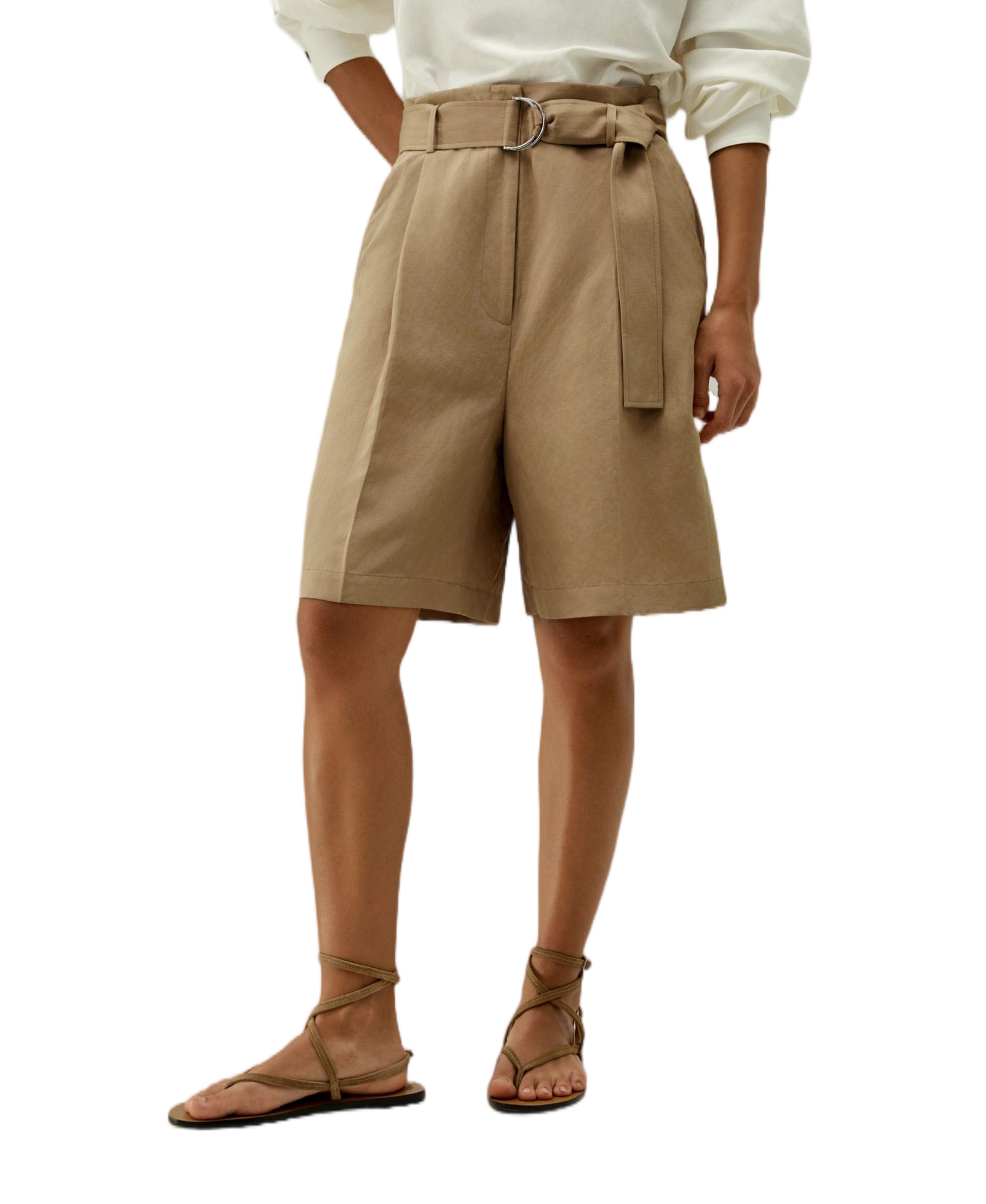 Chic Silk-Linen Blend Bermuda Shorts - image 3