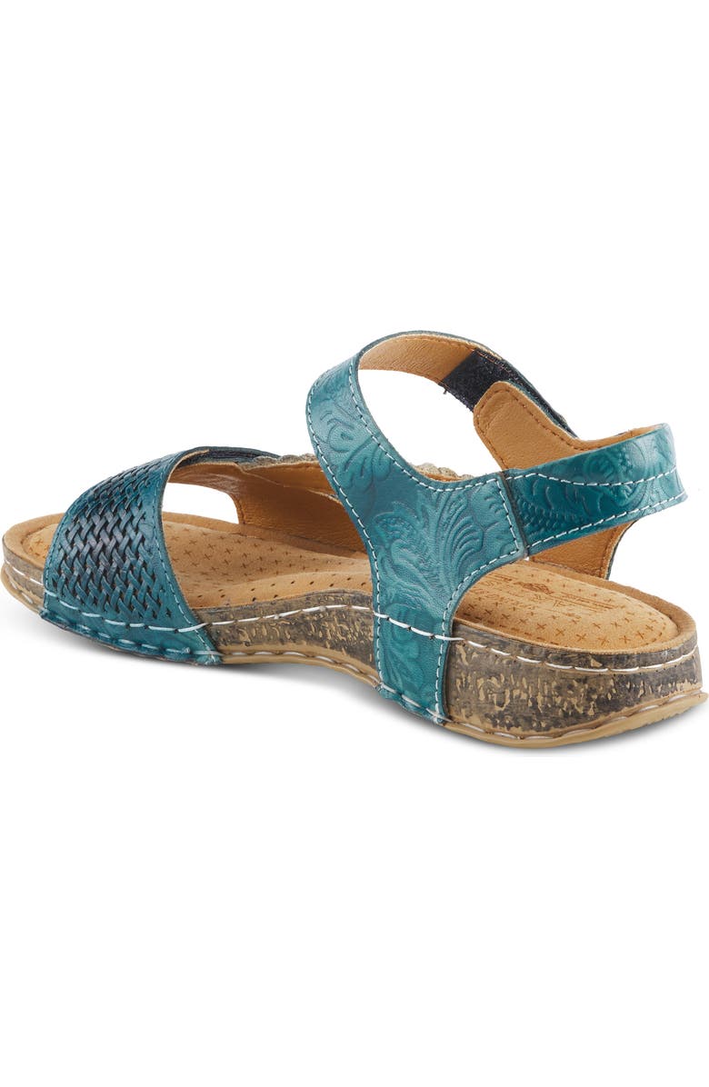 L'Artiste by Spring Step Popular Asymmetric Ankle Strap Sandal, Alternate, color, Blue