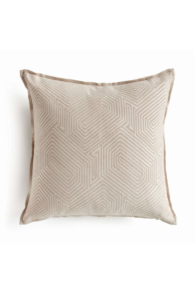 Geo Square Indoor-Outdoor Pillow 24", Main, color, Beige