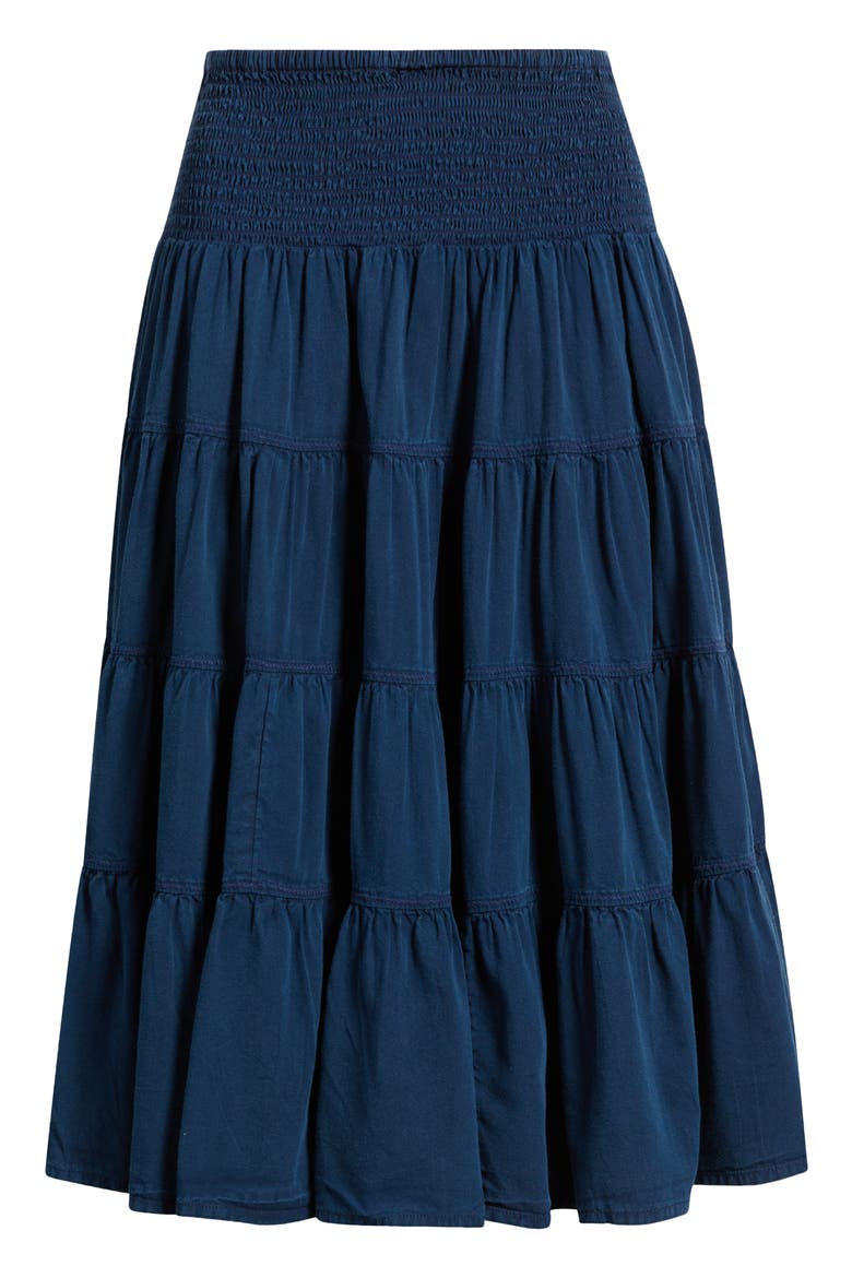 Bea Cotton Tiered Skirt, Alternate, color, BLUE