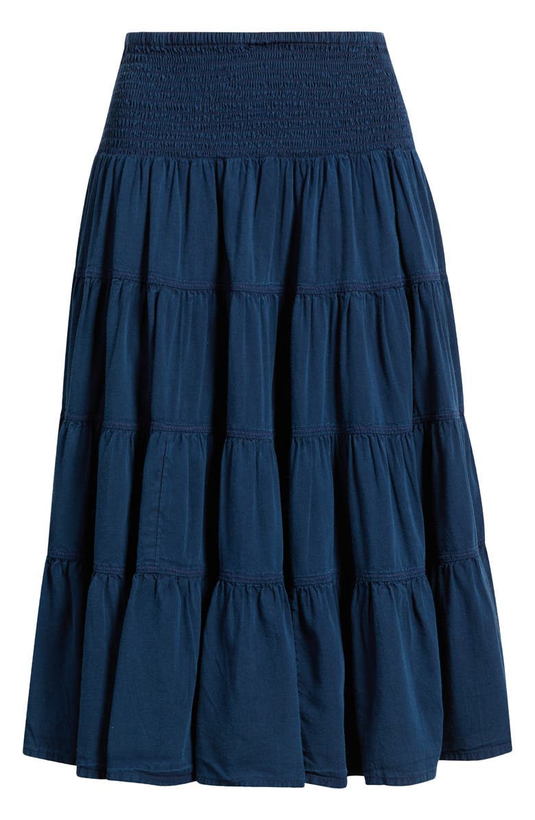 BDG Urban Outfitters Bea Cotton Tiered Skirt, Alternate, color, Blue