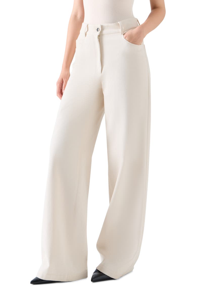 Cooper Washed Wide Leg Jeans, Alternate, color, IVORY