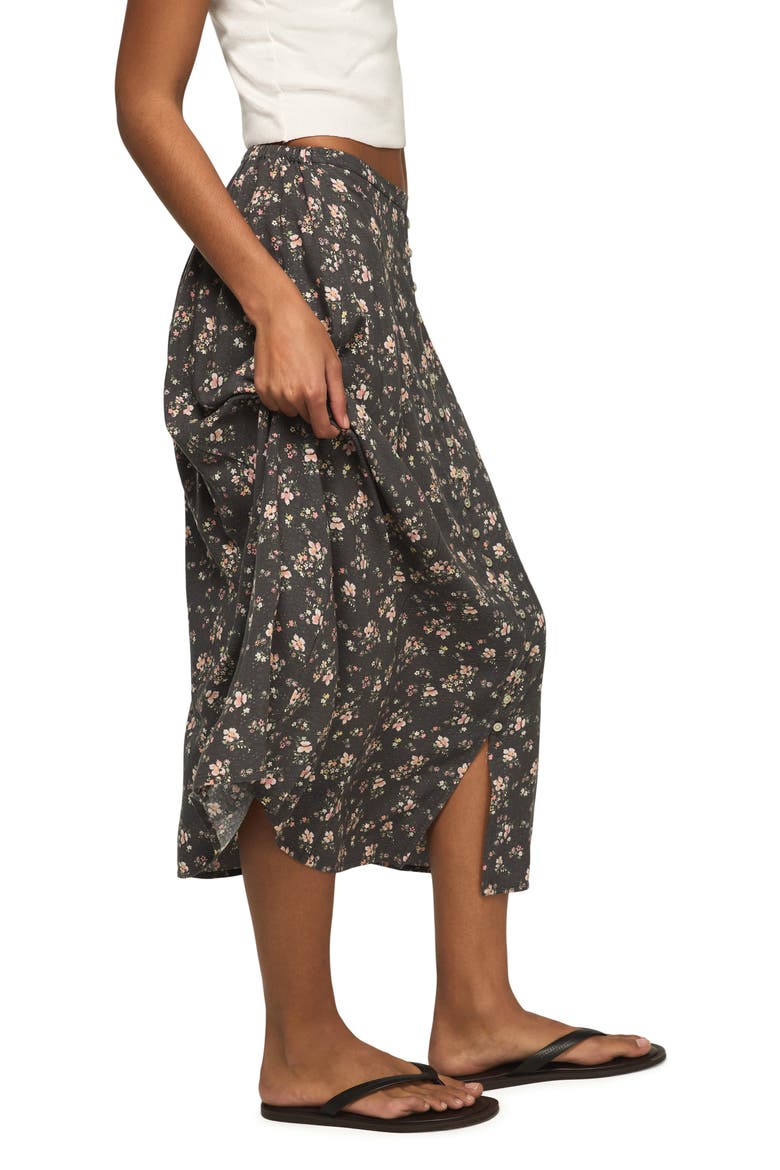 Simone Floral Midi Skirt, Alternate, color, BLACK FLORAL