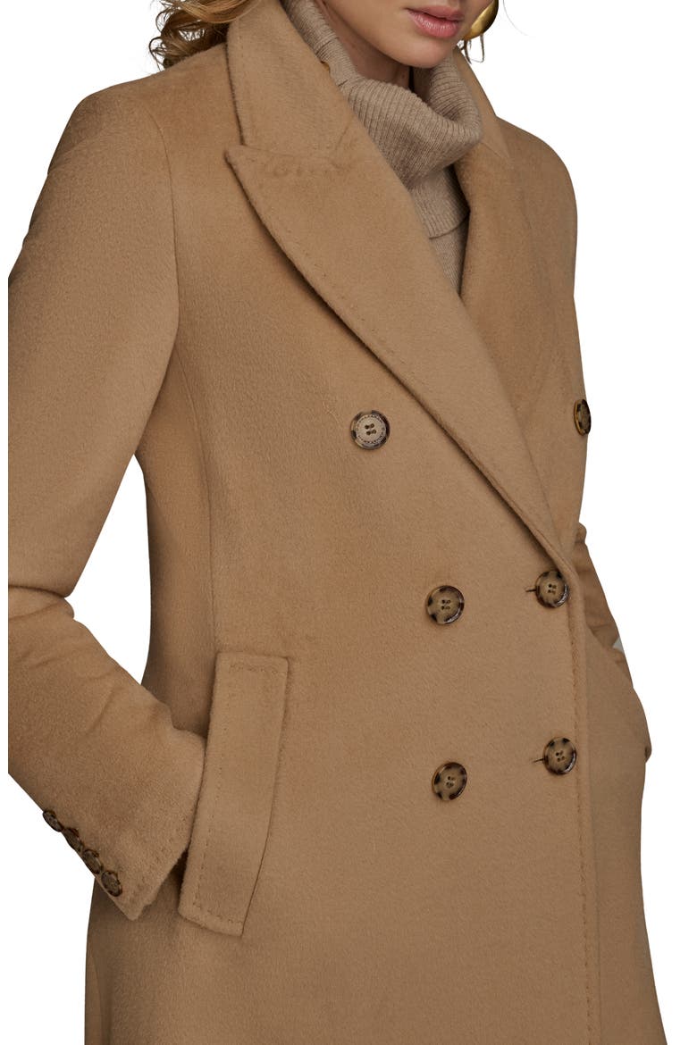 Tailored Double Breasted Wool Blend Coat, Alternate, color, CAMEL