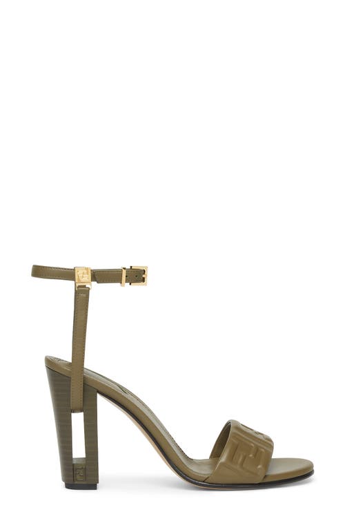 Fendi Woman Sandals Military Green Size 6 Leather In Green