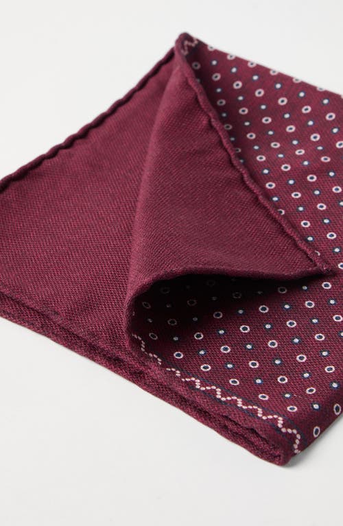 Brunello Cucinelli Silk Spotted Pocket Square In Red