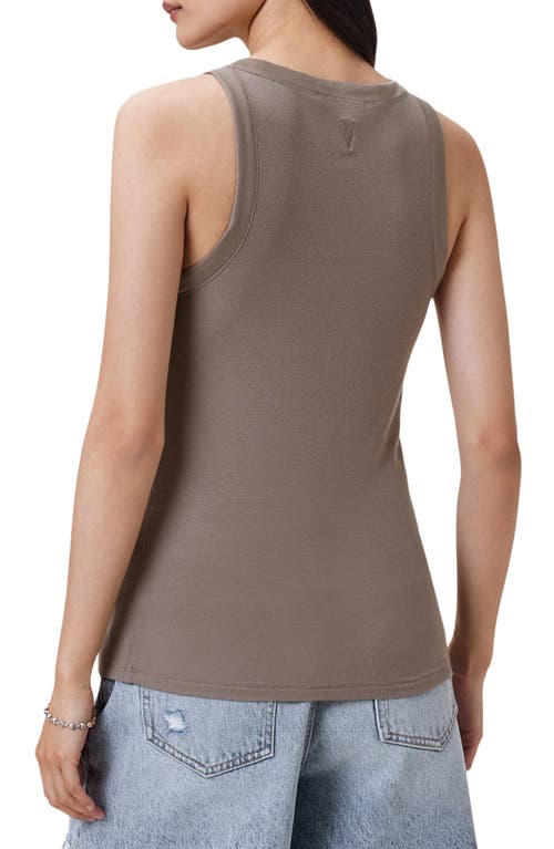 Allsaints Womens Rina Round-neck Sleeveless Stretch-woven Tank Pine Bark Brow