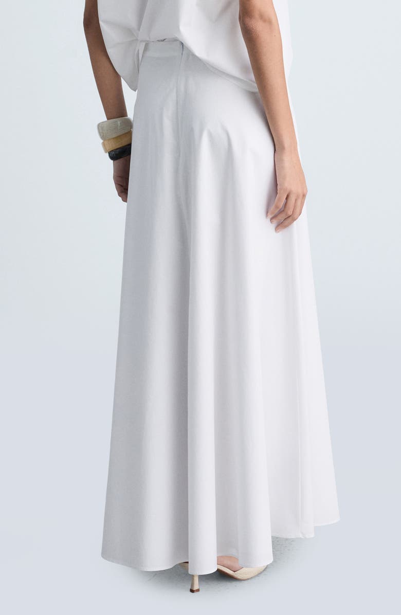 MANGO Side Slit Cotton Midi Flare Skirt, Alternate, color, 