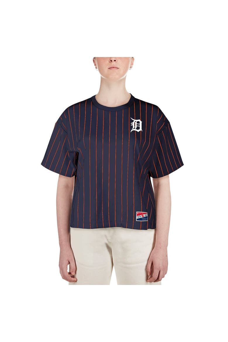 Women's New Era Navy Detroit Tigers Boxy Pinstripe T-Shirt, Alternate, color, Navy