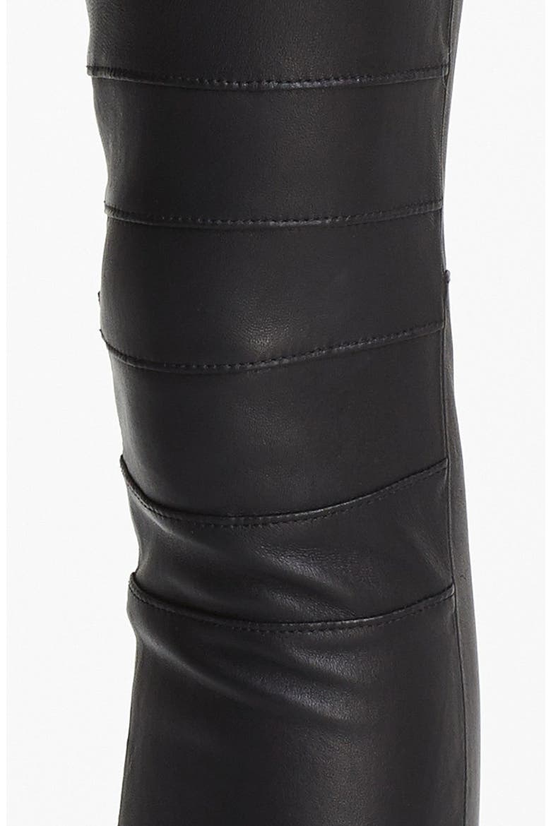 'Addison' Lambskin Leather Moto Pants, Alternate, color, BLACK