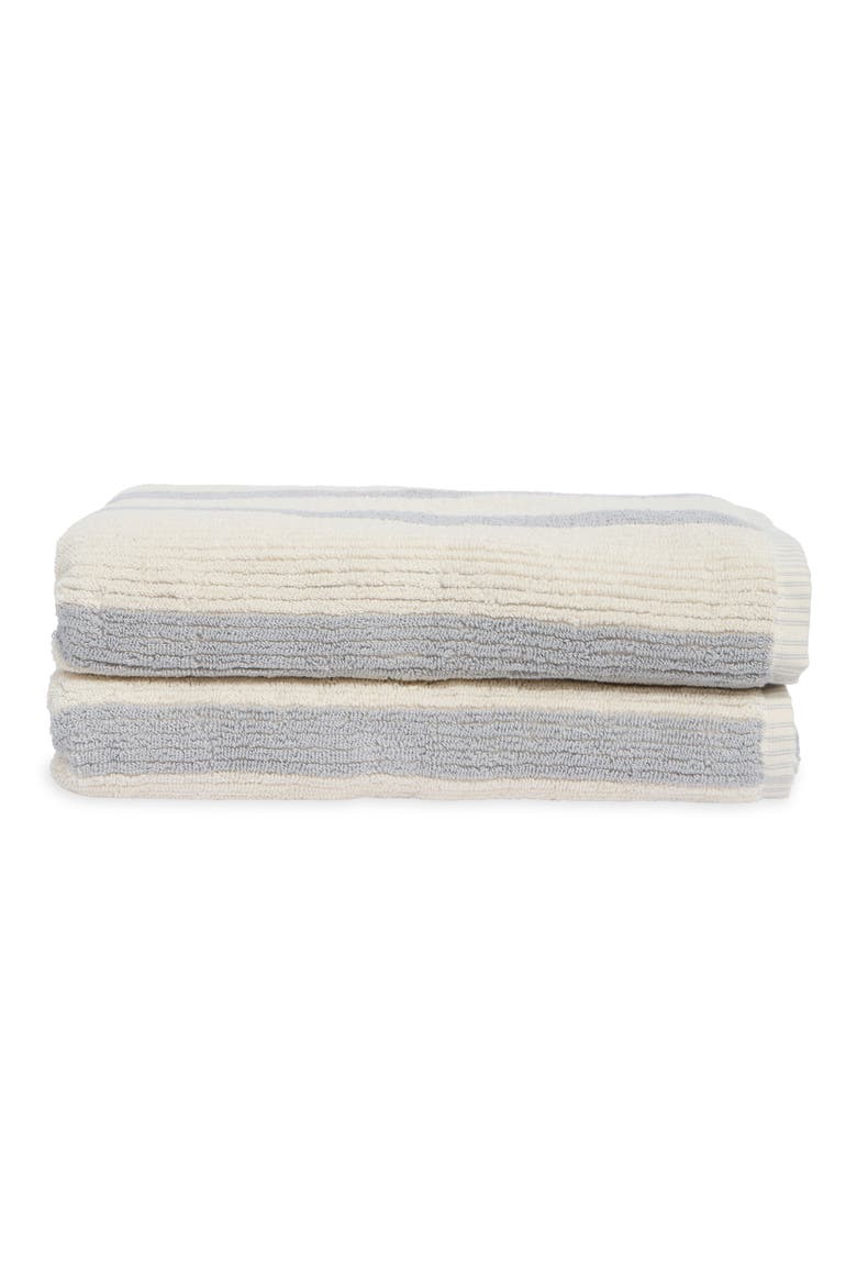 2-Pack Reversible Stripe Bath Towel, Alternate, color, GREY VAPOR