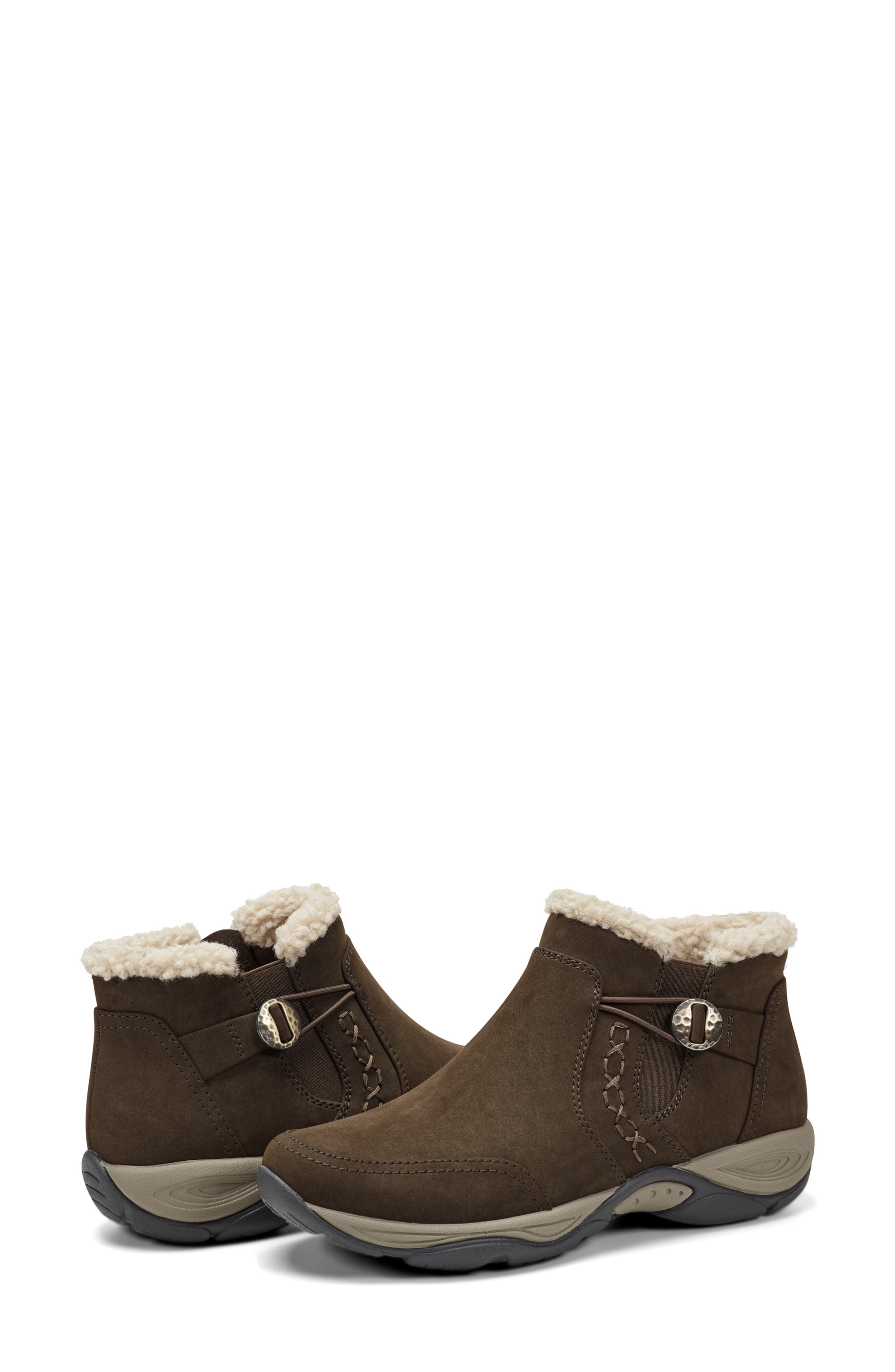 Erique Water Repellent Faux Shearling Lined Bootie, Alternate, color, DARK BROWN