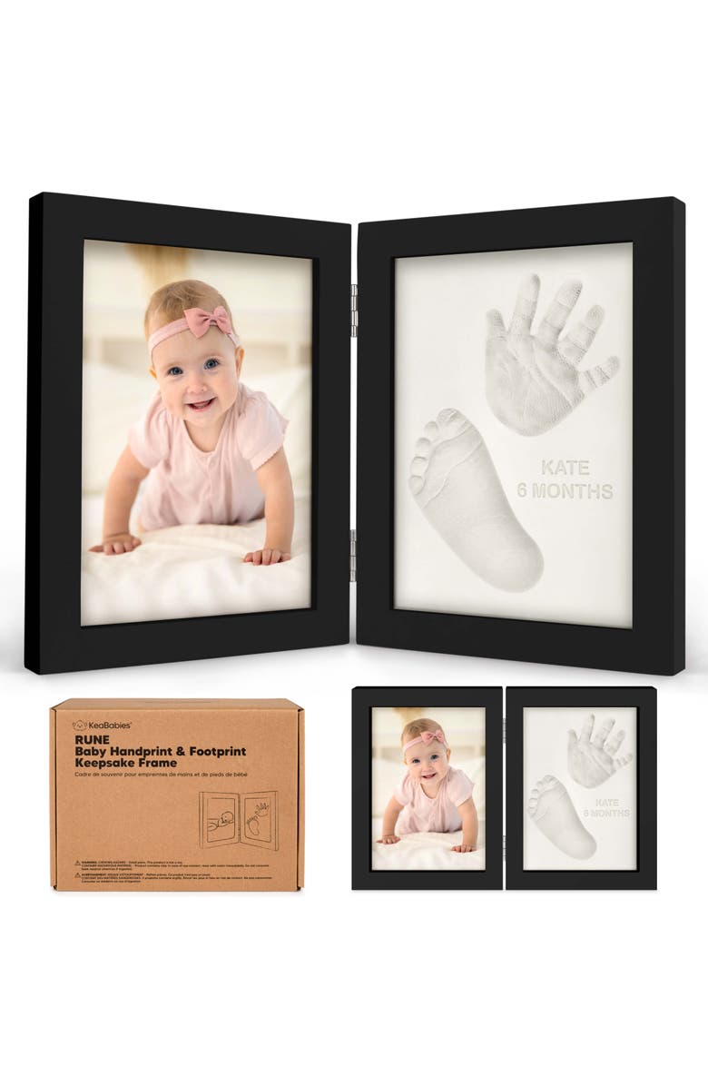 KeaBabies Rune Hand & Footprint Keepsake Frame, Main, color, Onyx Black