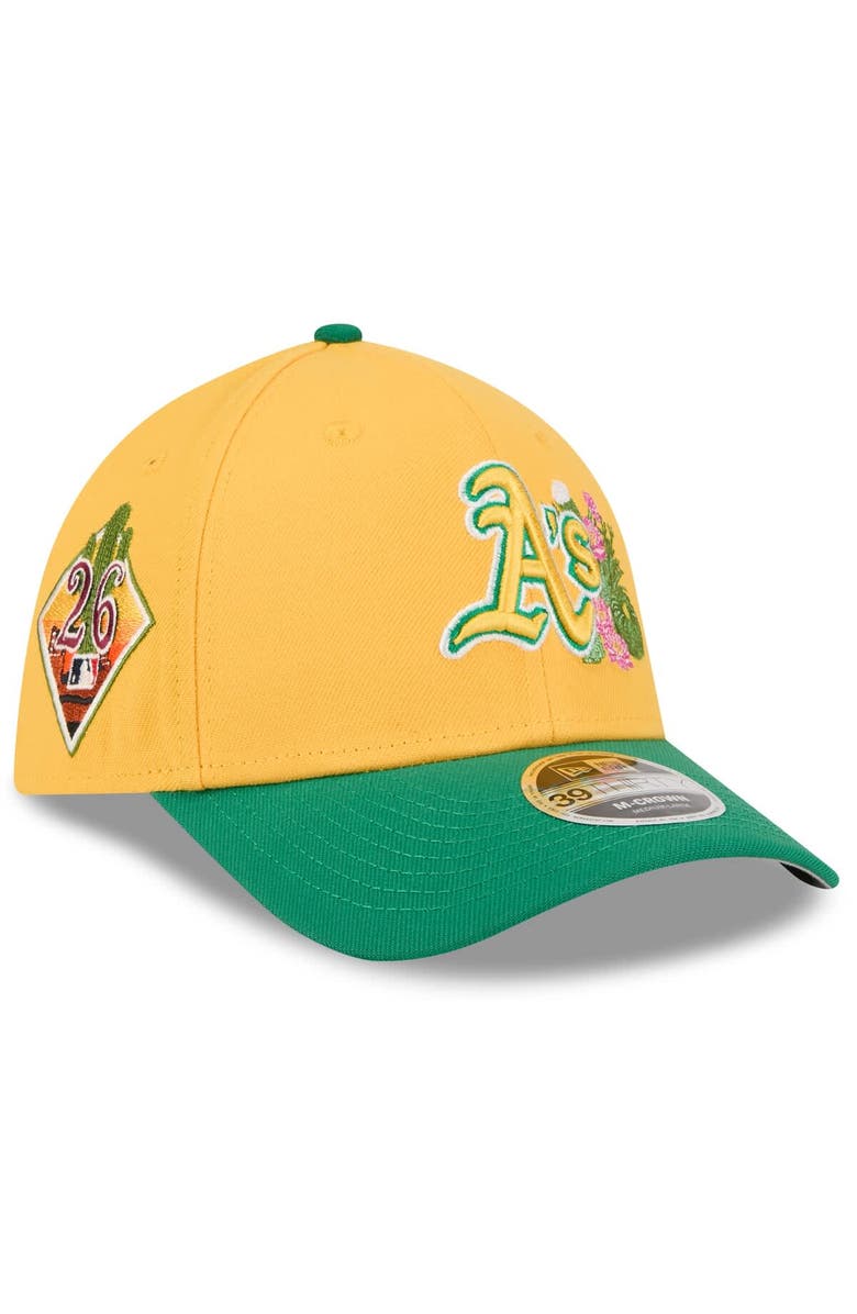 New Era Men's New Era Gold/Green Athletics 2026 Spring Training M-Crown 39THIRTY Flex Hat, Main, color, Gold