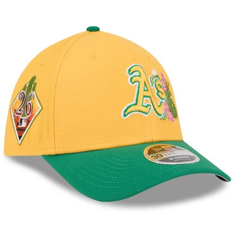 Men's New Era  Gold/Green Athletics 2026 Spring Training M-Crown 39THIRTY Flex Hat