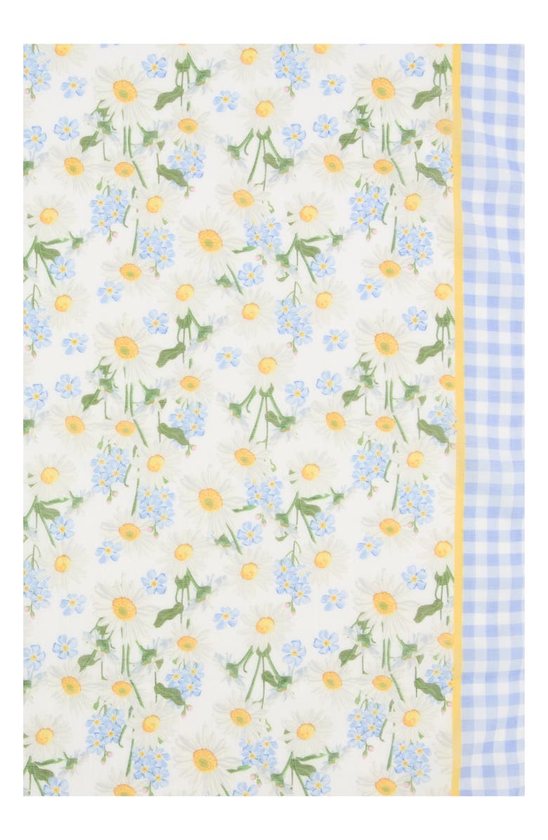 Viens Avec Moi Picnic Flowers Mini Silk Scarf, Alternate, color, Lilac And Yellow