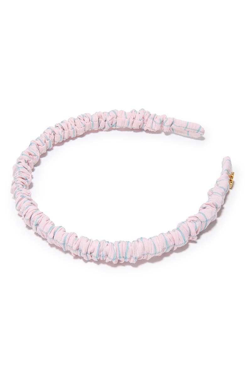 Lele Sadoughi Jessie Ruched Cotton Headband, Main, color, Blush Mist